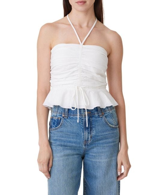 Habitual Blue Ruched Halter Top