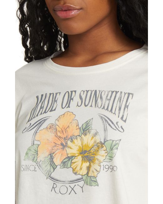 Roxy Blue Made Of Sunshine Crop Graphic T-shirt