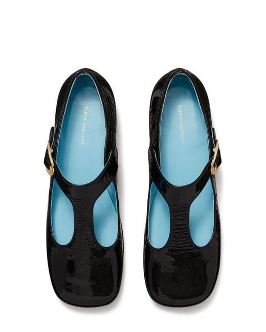 Tory Burch Black T-Strap Flat