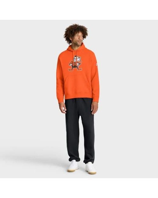 Nike Orange Cleveland Browns Club Fleece Pullover Hoodie for men