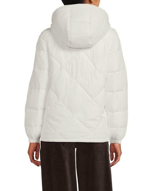 Lands' End Gray Featherfree Insulated Diamond Quilted Jacket
