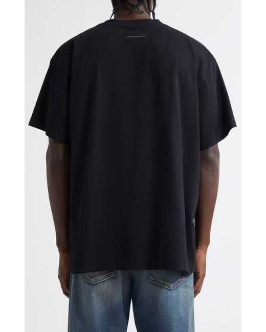 MM6 by Maison Martin Margiela Black Numeric Logo Patch T-Shirt for men