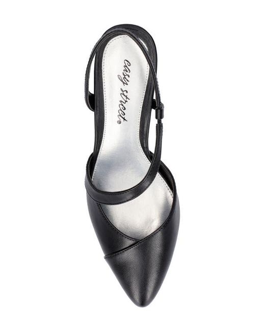 Easy Street Black Emerald Slingback Pointed Toe Pump