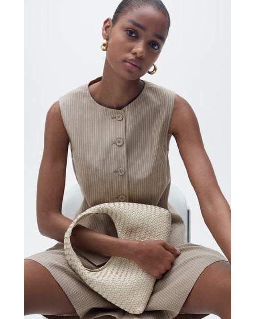 Mango Natural Vivian Stripe Suit Vest