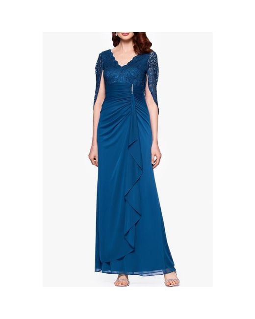 Betsy Adam Women's Blue Lace Sequin Gown - Main Image