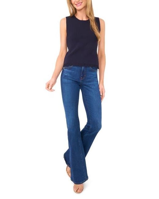 Ted Baker Blue Scallop Hem Sleeveless Sweater