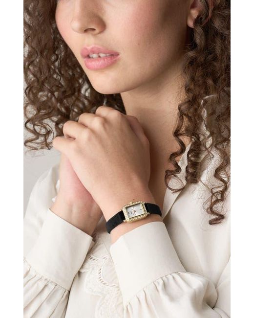 Fossil Metallic Raquel Velvet Strap Watch, 18Mm X 29Mm