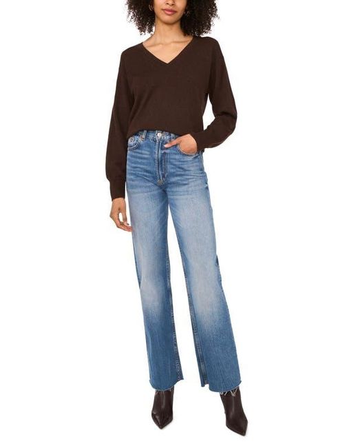 Vince Camuto Black Long Sleeve V-Neck Sweater