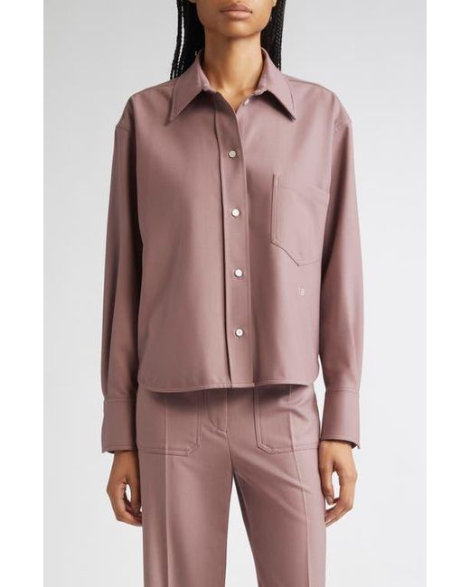Victoria Beckham Red Crop Button-Up Shirt