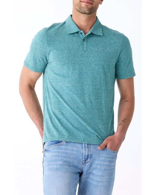 Threads For Thought Blue Baseline Slub Polo for men