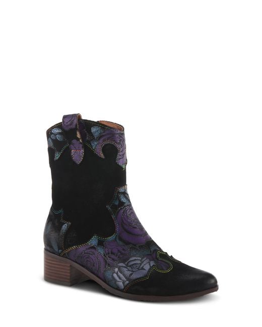 Spring Step Black Lady Luck Western Bootie