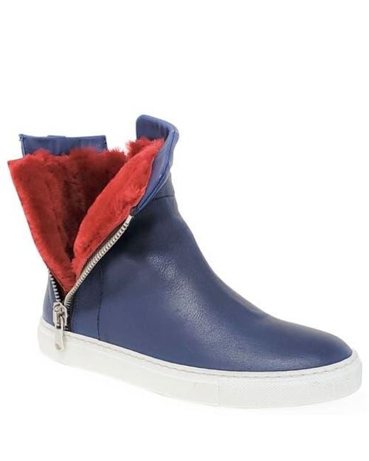 Madison Maison Blue Double Zip Shearling Boot