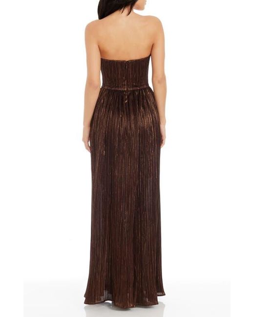 Dress the Population Brown Audrina Strapless Gown