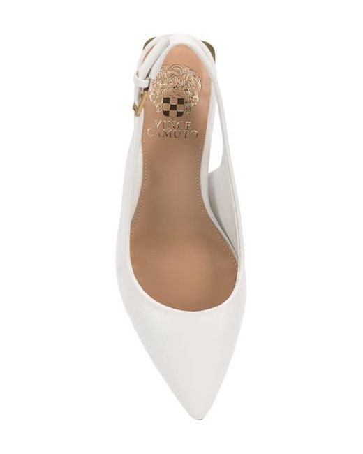 Vince Camuto White Hamden Pointed Toe Slingback Pump