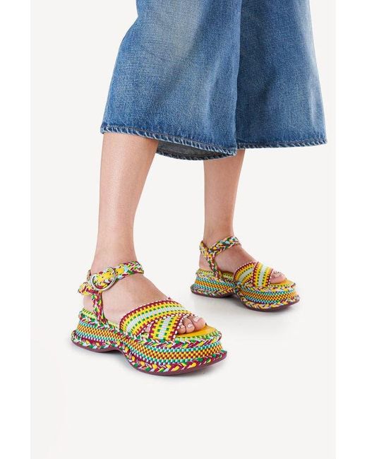 Amambaih Blue Ada Medium Platform Sandals