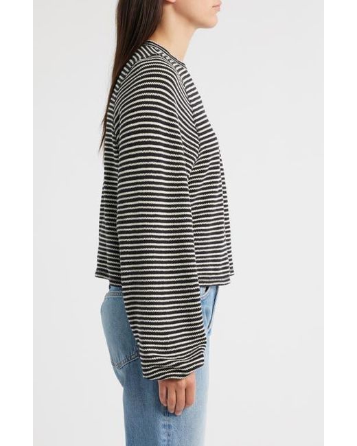 Madewell Black Stripe Curved Long Sleeve T-Shirt