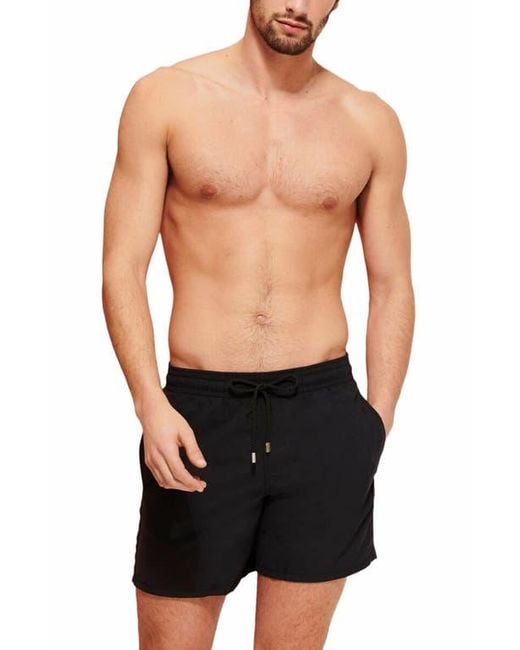 Vilebrequin Black Solid Swim Trunks for men