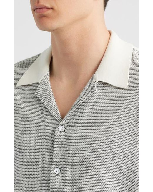 Rag & Bone Gray Norton Knit Camp Shirt for men