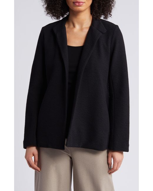 Eileen Fisher Organic Cotton Blend Jacquard Jacket in Black | Lyst