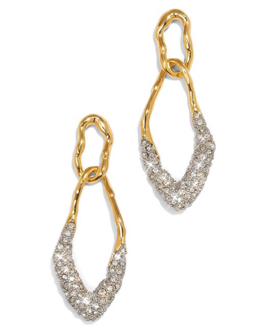 Alexis Metallic Solanales Crystal Pavé Double Link Earrings