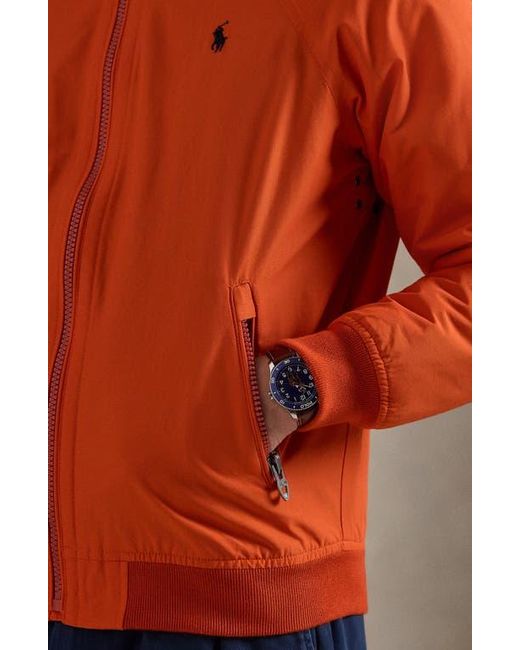 Polo Ralph Lauren Orange Embroidered Logo Raglan Sleeve Jacket for men