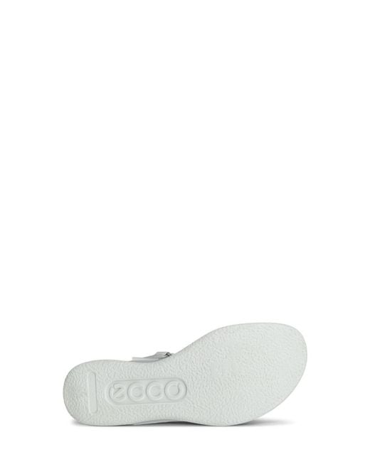 Ecco White Flowt Water Resistant Wedge Sandal
