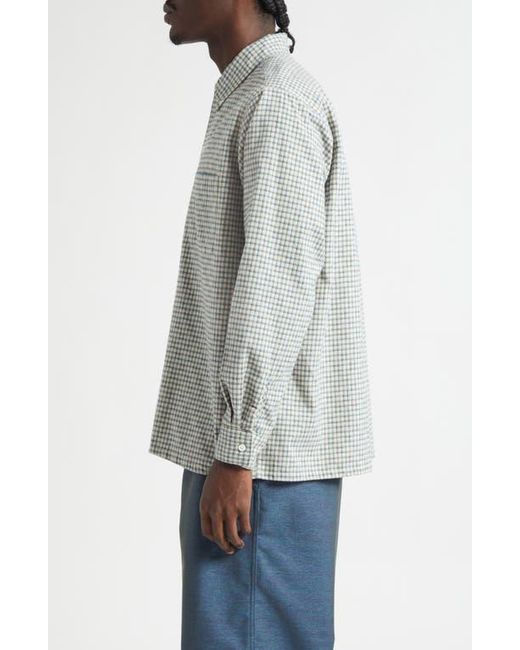 Beams Plus Gray Plaid Dobby Button-Down Shirt for men