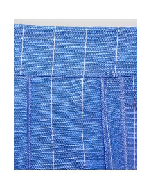 Mango Blue Stripe Cotton & Linen Skirt