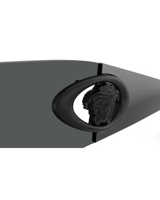 Versace Black Eclipse 142Mm Rimless Wrap Shield Sunglasses for men