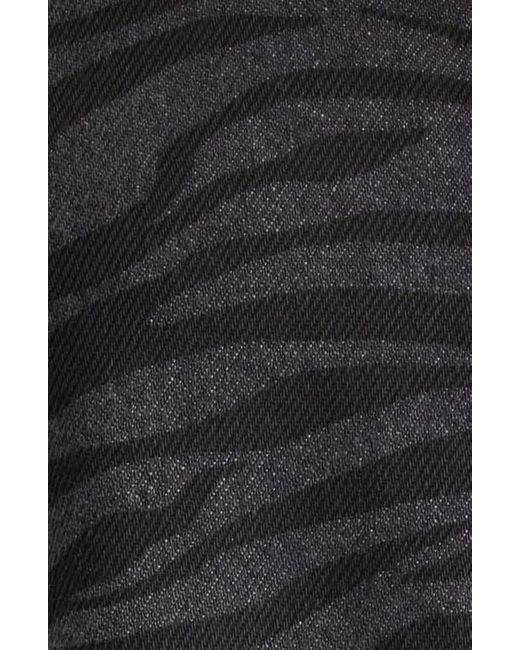 PTCL Black Ainhoanon Zebra Print Denim Shacket