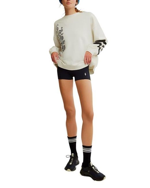 Free People Gray Fp Movement All Star Oversize Graphic Sweatshirt
