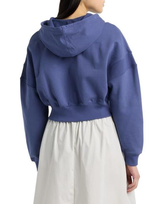 New Balance Blue French Terry Crop Zip Hoodie