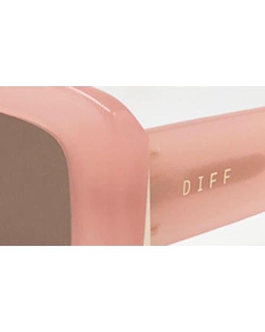 DIFF Pink Indy 51Mm Polarized Rectangular Sunglasses