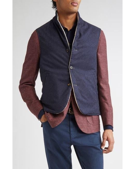 Eleventy Blue Reversible Technical Vest for men