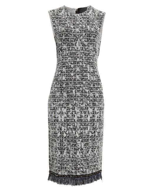 Givenchy Gray Tweed Sleeveless Sheath Dress