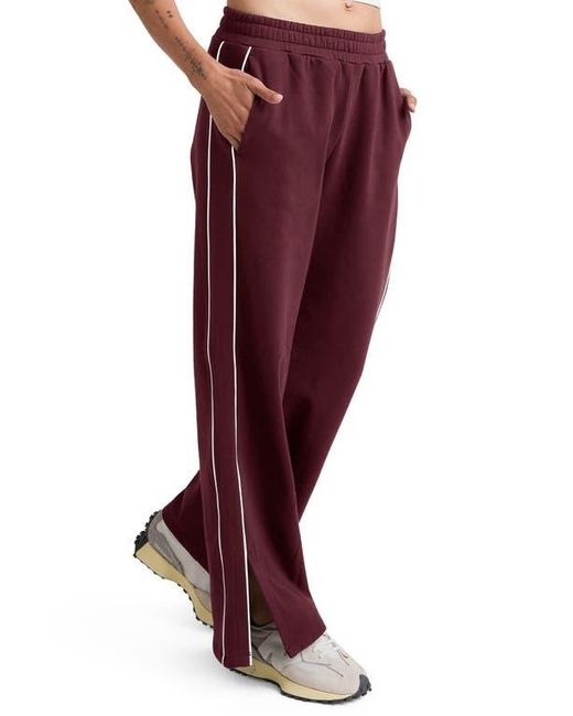 Beyond Yoga Red Piper Luxefleece Side Slit Wide Leg Pants