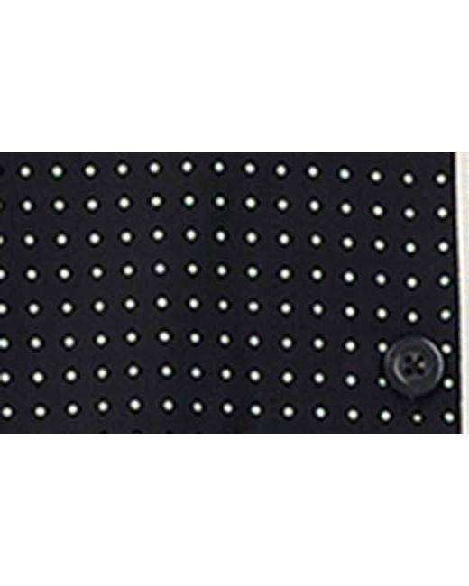 Ralph Lauren Black Cotton Blend Dot Print Pajamas