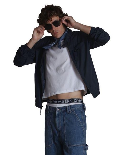 Members Only Blue Windbreaker Packable Jacket for men