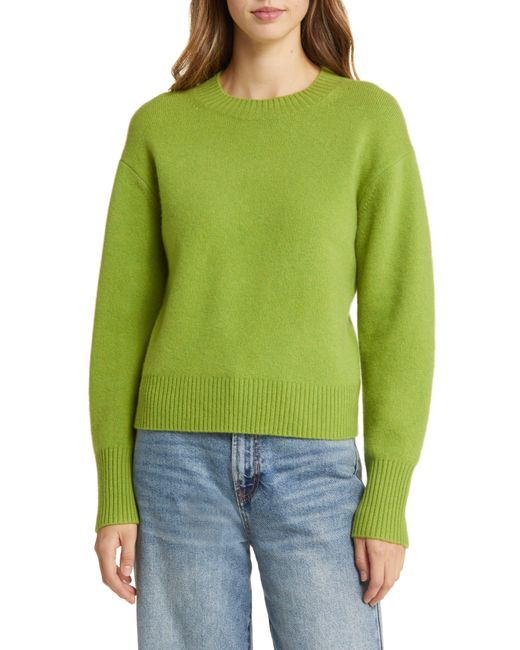 Nordstrom Green Wool & Cashmere Crewneck Sweater