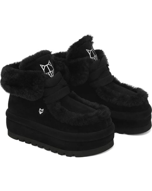 Naked Wolfe Black Bambi Suede/Shearling