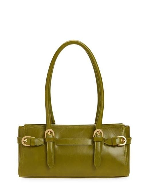 Reformation Green Dominique Leather Shoulder Bag