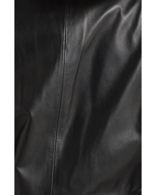 Emporio Armani Black Velvet Trim Leather Blazer