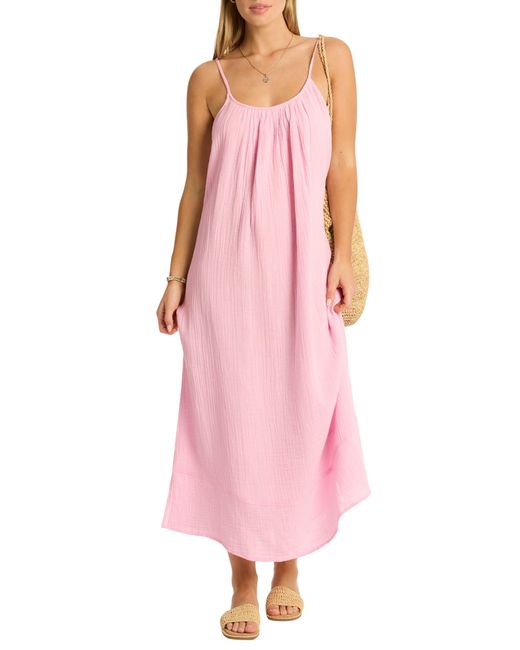 Sea Level Pink Sunset Cotton Cover-up Sundress