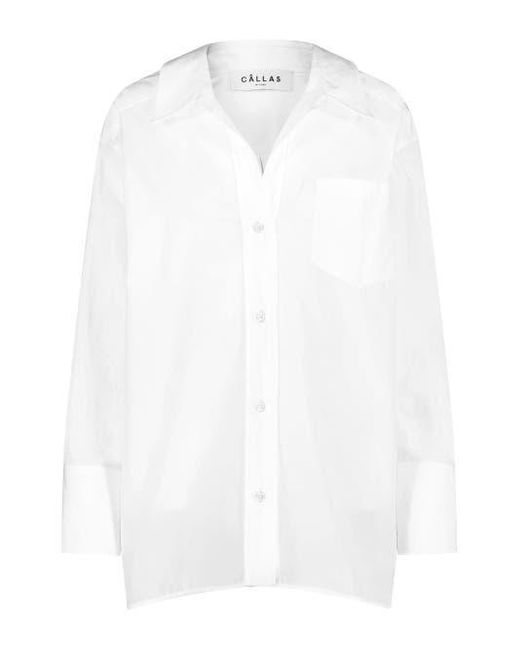 Callas Milano White Petra Cotton Poplin Boyfriend Oversize Shirt