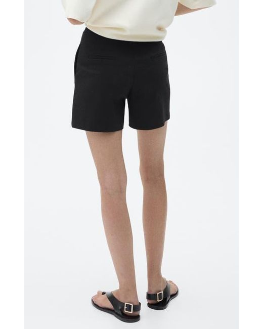 Mango Black High Waist Cotton Shorts