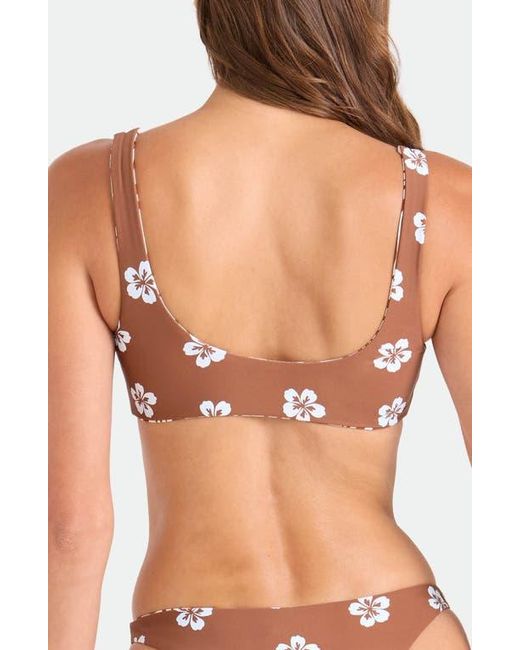 Volcom Brown Coco Retro Bloom Reversible Bikini Top