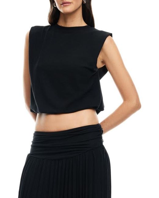Lioness Field Of Dreams Bubble Hem Crop Top in Black