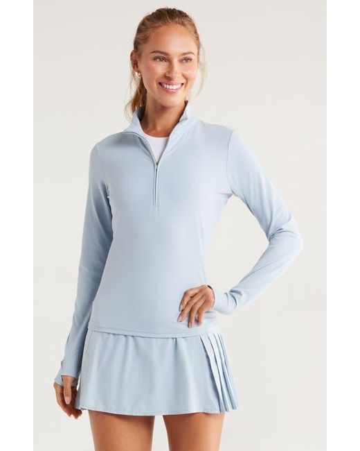 Zella Blue So Soft Actve Half Zip Pullover