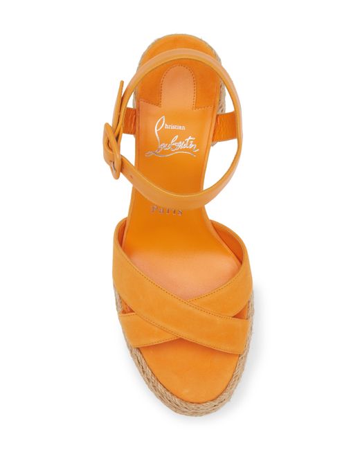 Christian Louboutin Orange Calakala Espadrille Platform Sandal