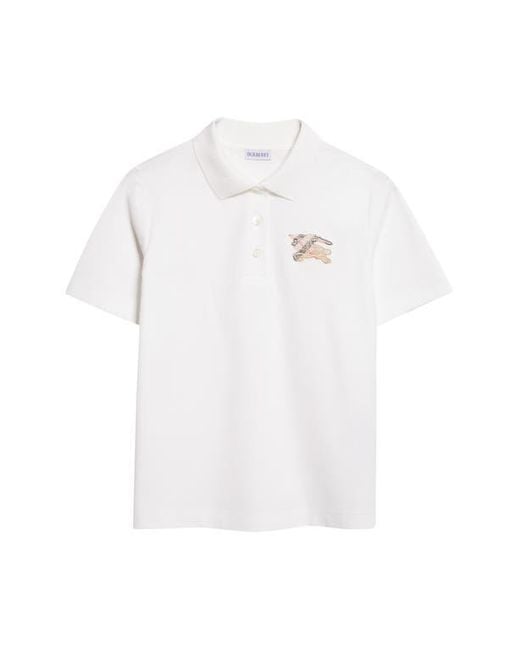 Burberry White Priscilla Ekd Cotton Polo